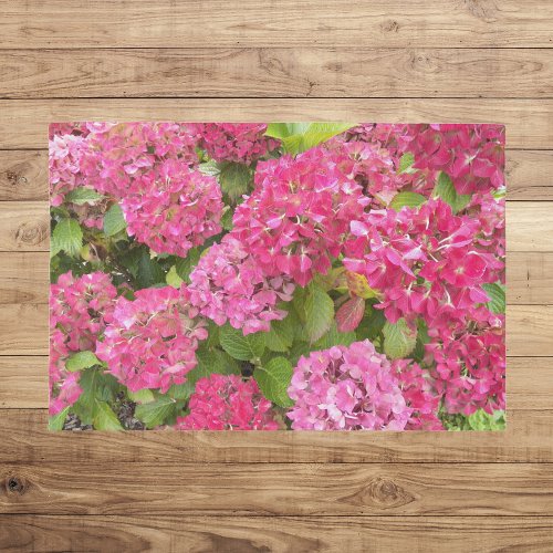 Pink Hydrangea Blooms Floral Outdoor Rug