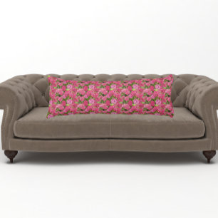 Pink Hydrangea Blooms Floral Pattern Body Pillow