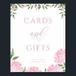 Pink Hydrangea Cards and Gifts Wedding Poster<br><div class="desc">Personalize using the template form.</div>
