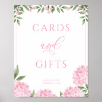 Pink Hydrangea Cards and Gifts Wedding