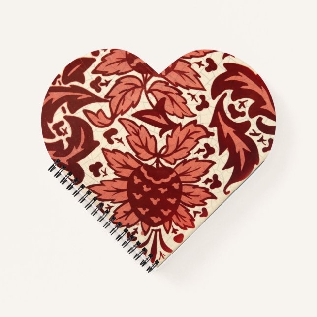 Pink Hydrangea Clusters Heart Shaped Notebook (Front)