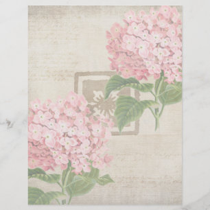 Pink Hydrangea Clusters II Letterhead