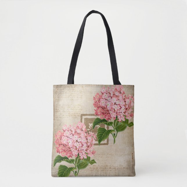 Pink Hydrangea Clusters II Tote Bag (Front)