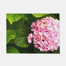 Pink hydrangea doormat