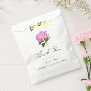 Pink Hydrangea Elegant Baby Boy Shower Favor Bag