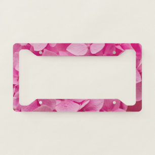 Pink Hydrangea, Elegant Spring Flower Vivid Color License Plate Frame