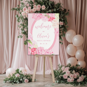Pink Hydrangea Floral Bridal Shower Foam Board