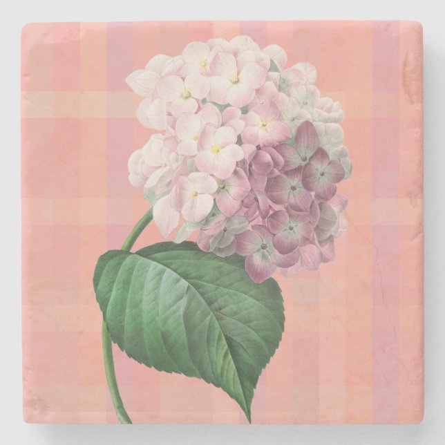 Pink Hydrangea Flower Art Coaster (Front)