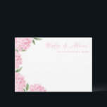 Pink Hydrangea Flower Blooms Floral Advice Card<br><div class="desc">This pretty floral card features watercolor hydrangea flowers and your custom text.  Use the template to fill in your information. The "Customize further" feature can be used to change the font (size,  style,  color),  and add more lines of text,  change the layout and add text to the back.</div>