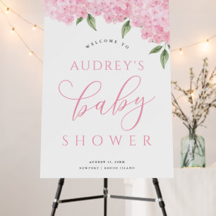 Pink Hydrangea Flower Blooms XL Baby Shower Foam Board