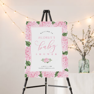 PINK Hydrangea Flower Frame Baby Shower Welcome Foam Board