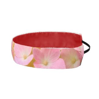 Pink Hydrangea Flower on Brown Athletic Headband