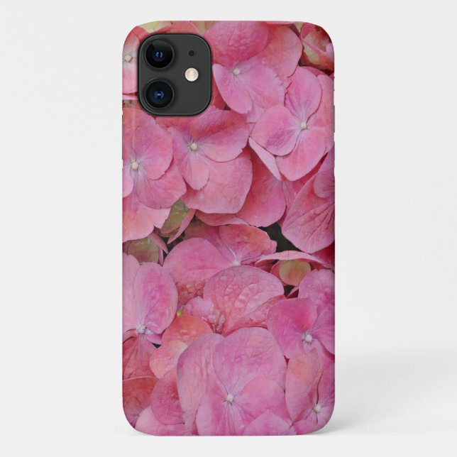 Pink Hydrangea Flowers Art Phone Case (Back)