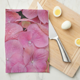 Pink Hydrangea Flowers Kitchen Towel