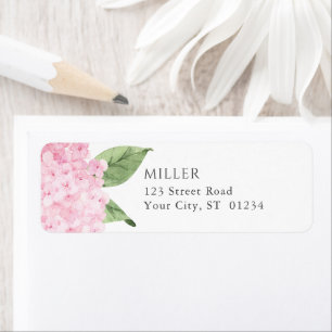 Pink Hydrangea Flowers Personalized Address Label