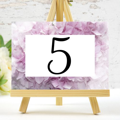 Pink Hydrangea Flowers Table Numbers