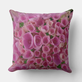 Pink Hydrangea Flowers Throw Pillow