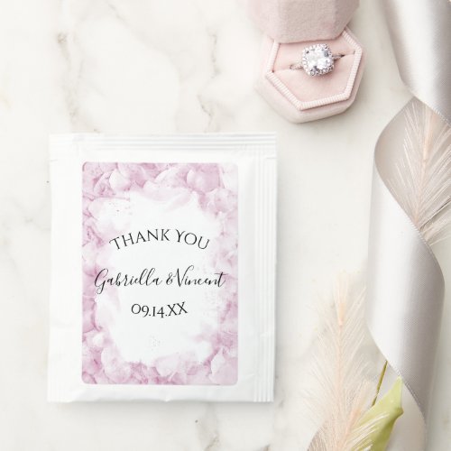 Pink Hydrangea Flowers Watercolor Wedding Favor Tea Bag Drink Mix