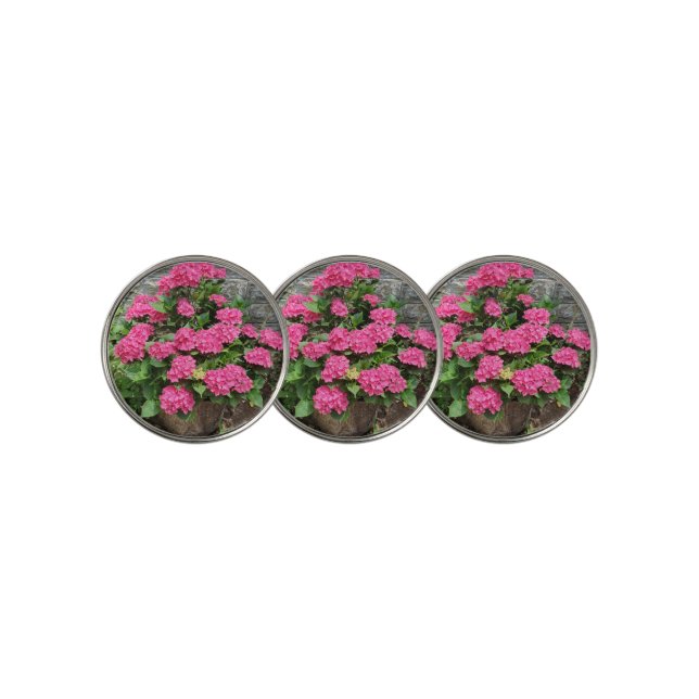 Pink Hydrangea Golf Ball Marker (3 Up)