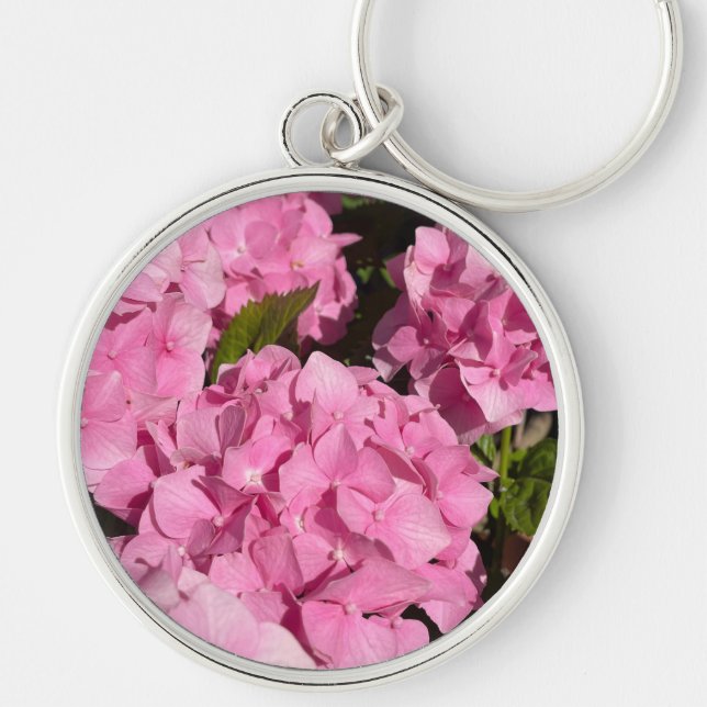  Pink Hydrangea Keychain (Front)