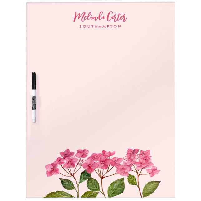 Pink Hydrangea Lacecaps Have A Beautiful Day Dry Erase Board (Front)