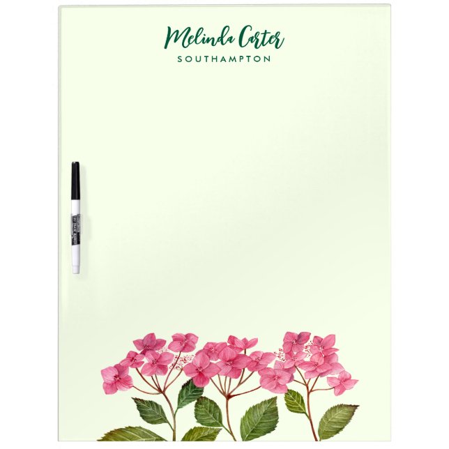 Pink Hydrangea Lacecaps Have A Beautiful Day Dry Erase Board (Front)