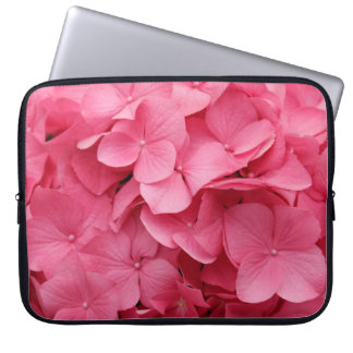 Pink hydrangea laptop sleeve
