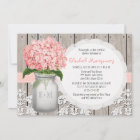 Pink Hydrangea Monogrammed Mason Jar Bridal Shower