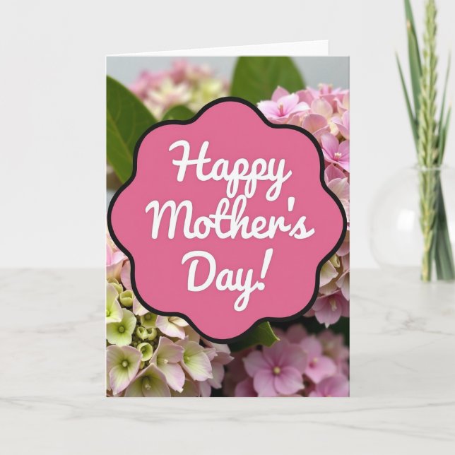 Pink Hydrangea Mother Card (Front)