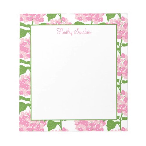 Pink Hydrangea Pattern Notepad