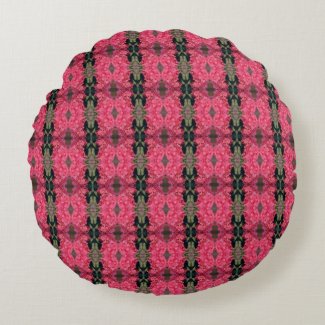 Pink Hydrangea Pattern Round Pillow