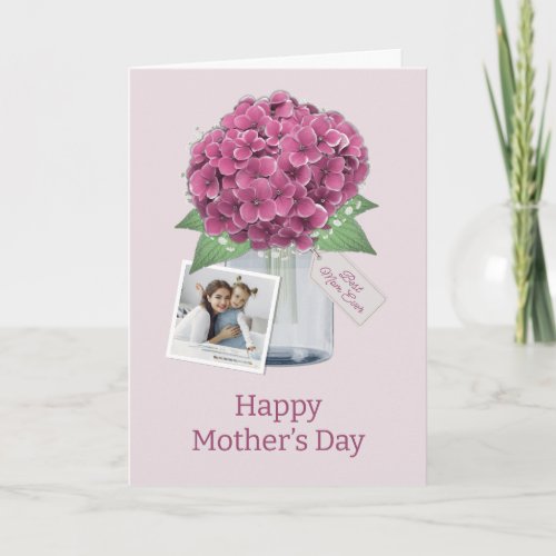 Pink Hydrangea Photo Happy Mother's Day Card