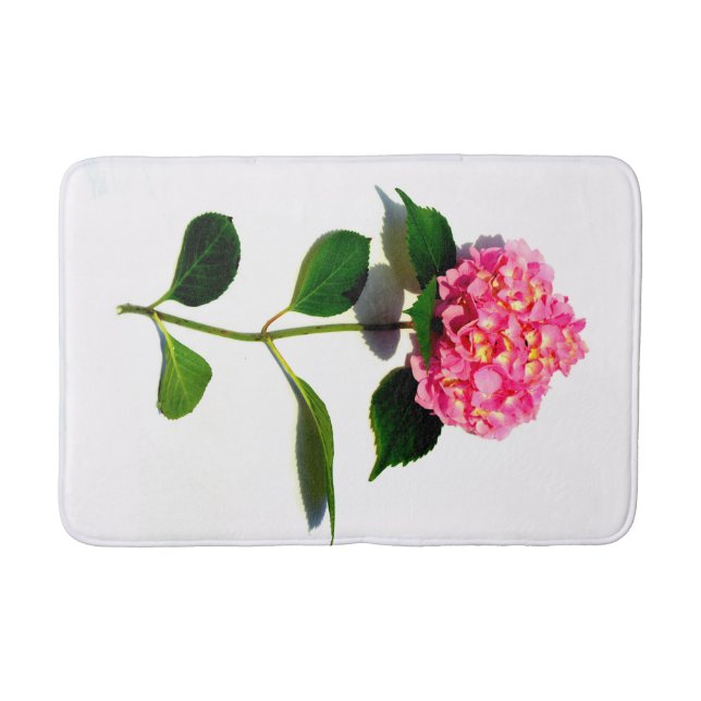Pink hydrangea pink floral pink flower bathroom mat (Front)