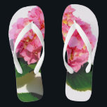 Pink Hydrangea pink floral pink flower Flip Flops<br><div class="desc">"A captivating photograph of a romantic pink hydrangea from my gardens, capturing their lush, delicate petals and the rich, regal hues that evoke a sense of mystery and passion."</div>