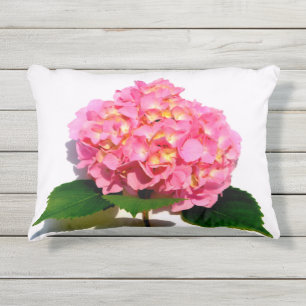 Pink Hydrangea pink floral pink flower Outdoor Pillow
