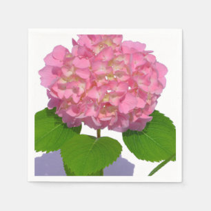 Pink hydrangea pink floral pink flower paper napkins