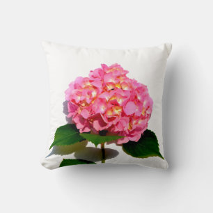 Pink Hydrangea pink floral pink flower Throw Pillow