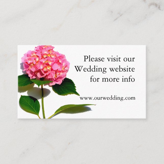 Pink hydrangea pink flower pink floral enclosure card (Front)