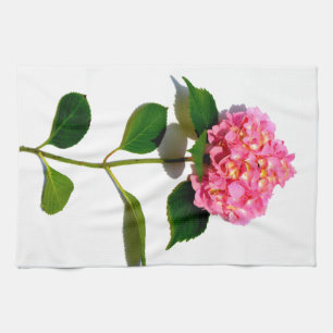 Pink hydrangea pink flower pink floral kitchen towel