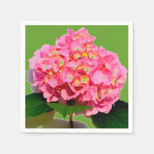 Pink Hydrangea pink flower pink floral Napkins