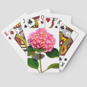 Pink hydrangea pink flower pink floral poker cards
