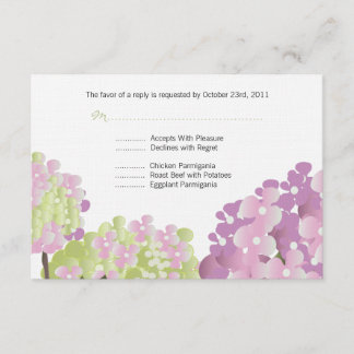 Pink Hydrangea Reponse Card