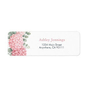 Pink Hydrangea Return Address Labels
