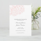 Pink Hydrangea Save the Date (Standing Front)