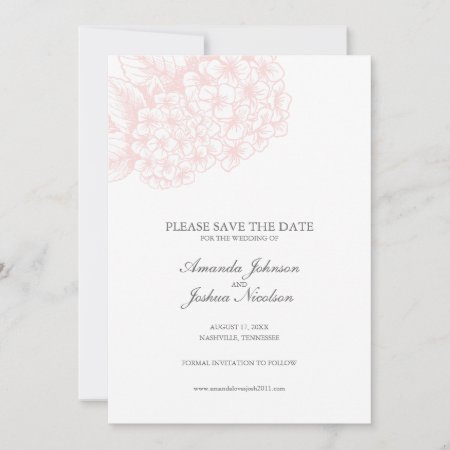 Pink Hydrangea Save The Date