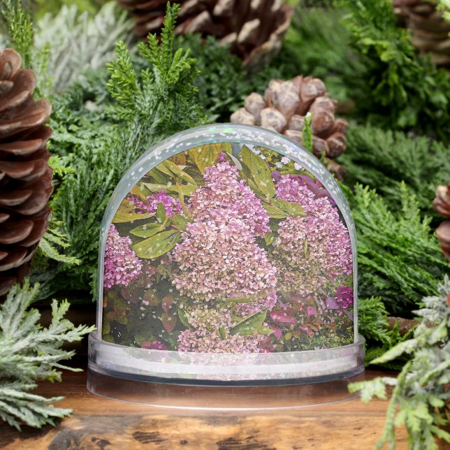 Pink Hydrangea Snow Globe (Winter)