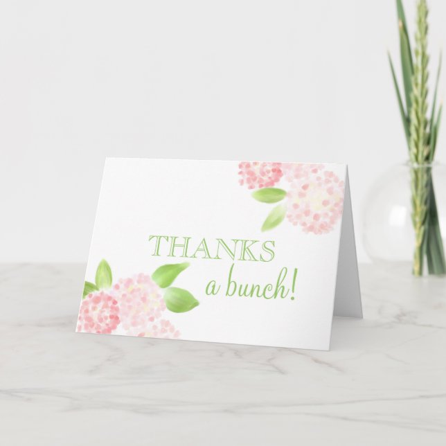 Pink Hydrangea Thank You Note (Front)