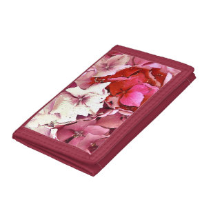 PINK HYDRANGEA TRI-FOLD WALLET