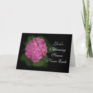Pink Hydrangea Valentine Holiday Card