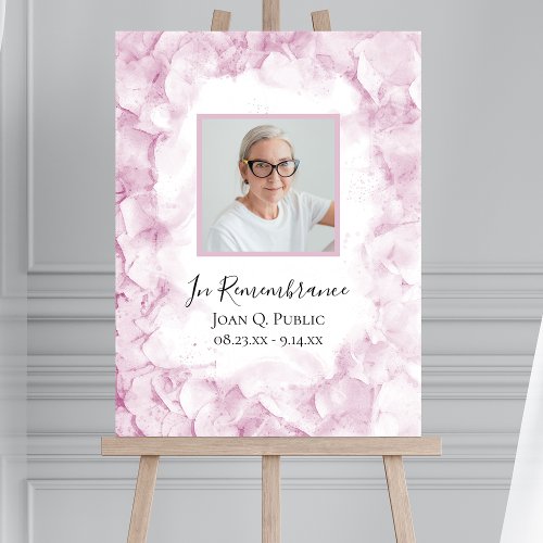 Pink Hydrangea Watercolor Celebration of Life Foam Board